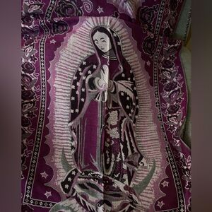 Virgen de Guadalupe shawl /rebozo in rich deep purples